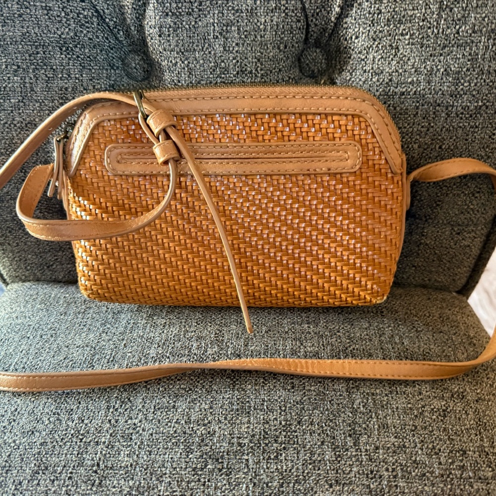 Universal Thread Tan Woven Adjustable Crossbody B… - image 1